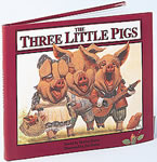 THE THREE LITTLE PIGS fairytale art:  Original paintings from the classic fairytale book, Three Little Pigs, illustrated by Jim Harris.  Detailed acrylic illustrations of famous scenes from the popular boys’ and girls’ fairytale.   Realistic interpretations of the famous straw house, the big bad wolf, and dear sweet Mama Pig.